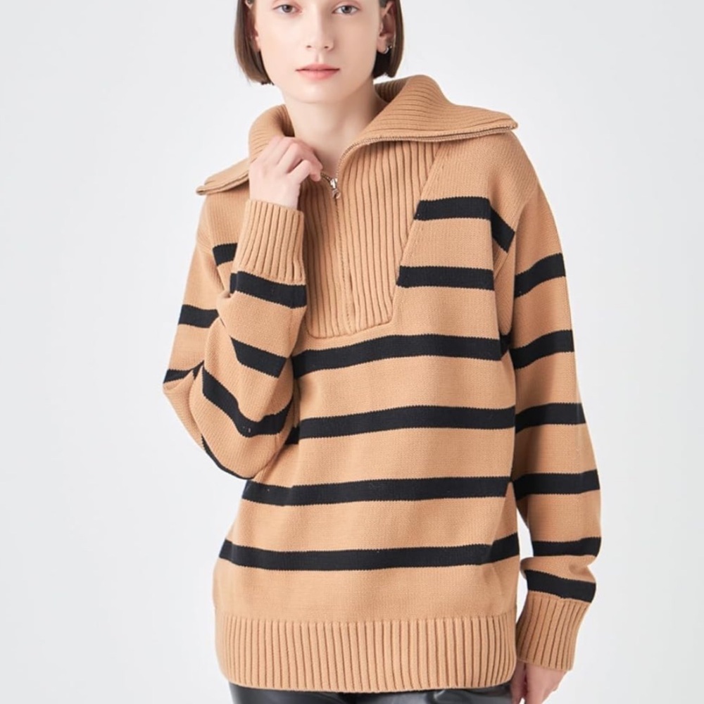 Tuckernuck English Factory Striped Knitted Half Zip Up Sweater
Size S